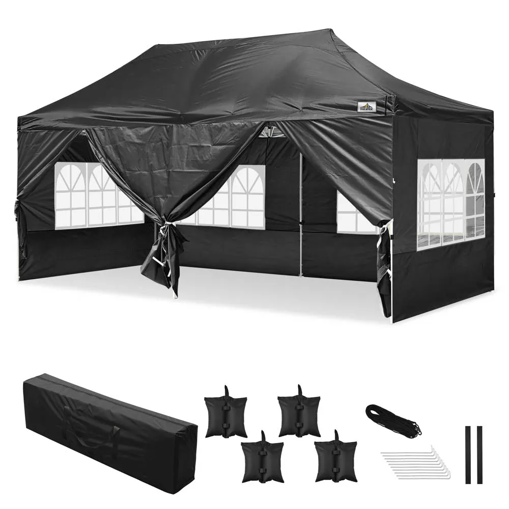 10'x20' Waterproof Pop Up Canopy Tent with Sides