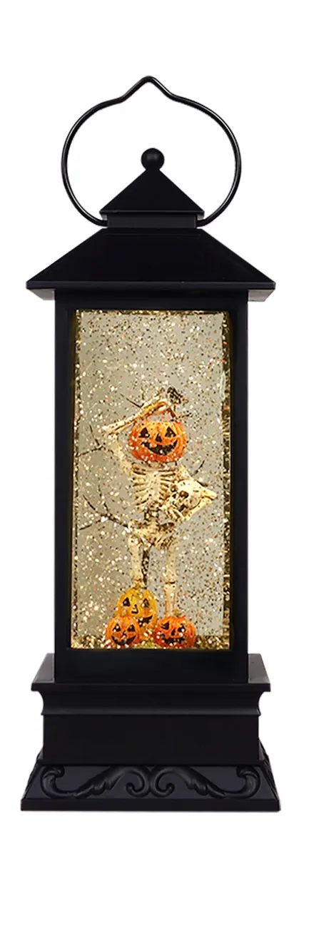 12" Enchanted Halloween Jack-O-Lantern Light Up Glitter Lantern Mummy Couple, Skeleton, Headless Horseman, Grim Reaper