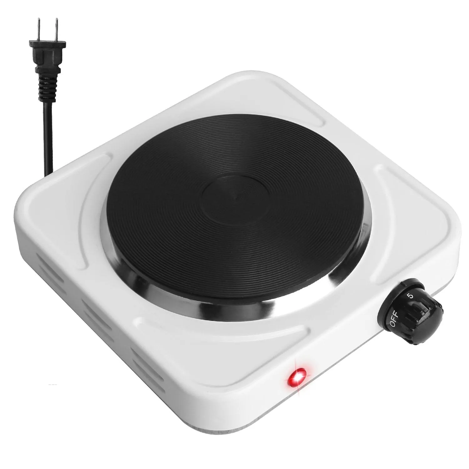 1500W Portable Heating Hot Plate Stove Countertop with Non Slip Rubber