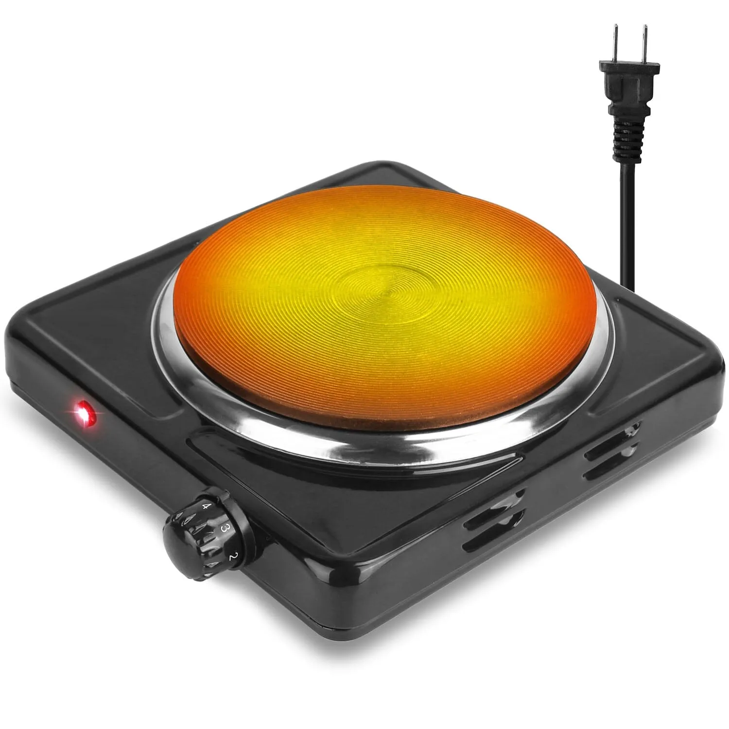 1500W Portable Heating Hot Plate Stove Countertop with Non Slip Rubber