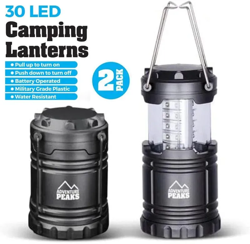 2 Pack of 30 LED  Collapsible Camping Lanterns Tent Lights