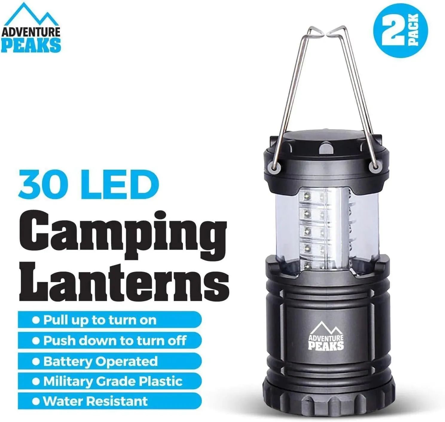 2 Pack of 30 LED  Collapsible Camping Lanterns Tent Lights