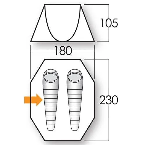 2 Person Tent - Dart 200 Tent - 2.5kg by Vango