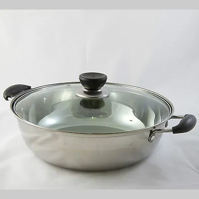 32CM Stainless Steel Pot With Lid - For Induction/Heater/Gas/Electrical Stove