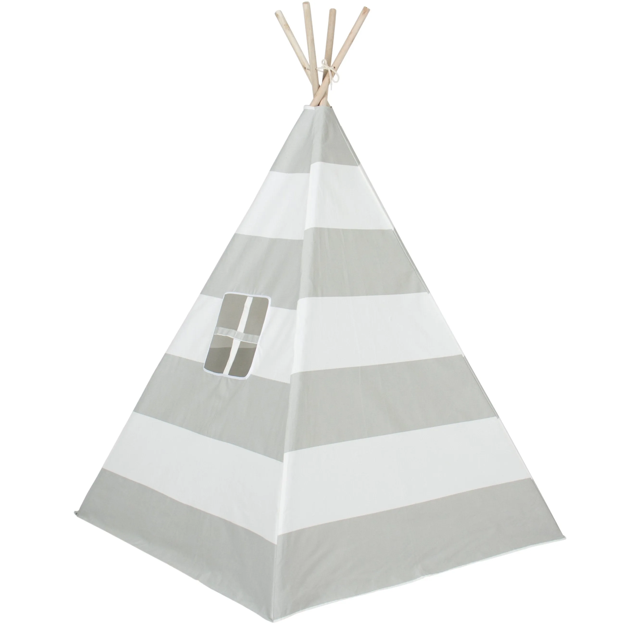 6ft Kids Pretend Cotton Teepee Play Tent w/ Mesh Window, Carrying Case