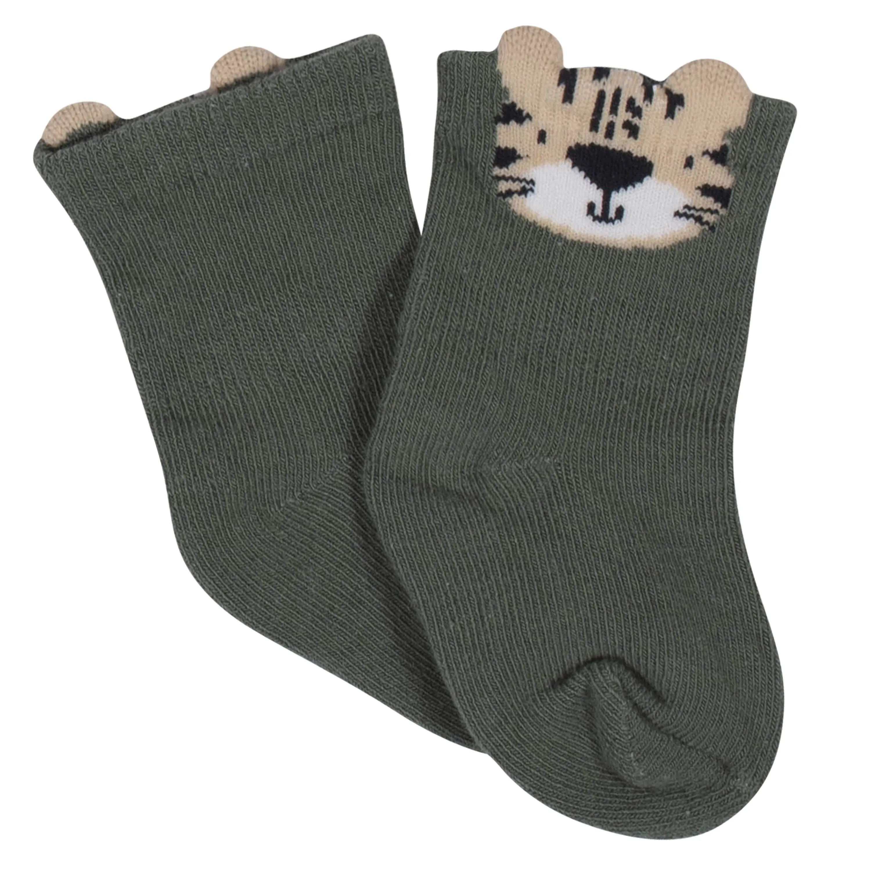 8-Pack Boys Raccoon Wiggle-Proof™ Jersey Crew Socks