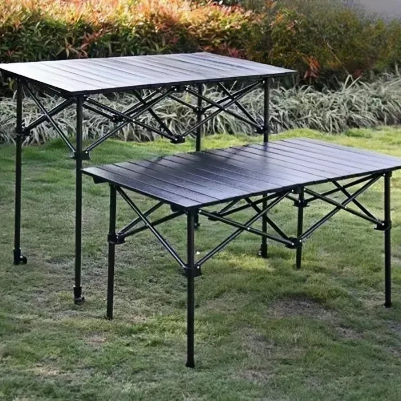 Adjustable Height Camping Table All-terrain Outdoor Folding Table Garden Coffee Table Portable Roll Table For Picnic Barbecue