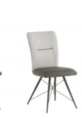 AMALFI  Fabric AND PU  dining chair with dark metal legs Special Purchase available is sets only