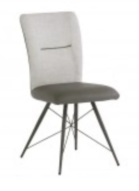 AMALFI  Fabric AND PU  dining chair with dark metal legs Special Purchase available is sets only