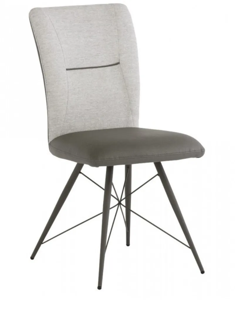 AMALFI  Fabric AND PU  dining chair with dark metal legs Special Purchase available is sets only