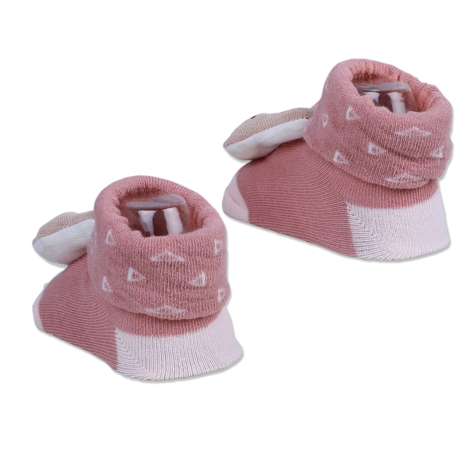 Baby Moo Cuddly Bunny Cotton Anti-Skid 3D Socks - Pink