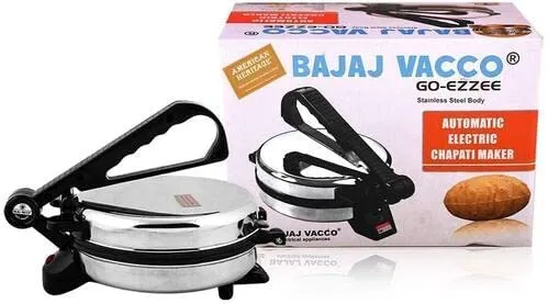 BAJAJ VACCO®Go-Ezzee Chapati/Roti/Khakhra Maker C-02 Wattage 900, Stainless Steel, Black