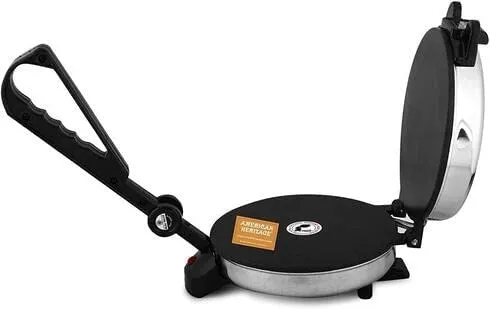 BAJAJ VACCO®Go-Ezzee Chapati/Roti/Khakhra Maker C-02 Wattage 900, Stainless Steel, Black