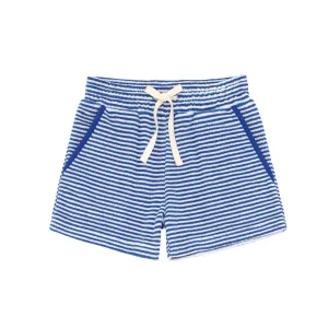 Boys Cobalt Blue Stripe French Terry Short