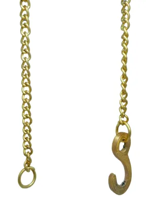 Brass Arcade - 100% Brass Hanging Chain for Bells with Hook | 1 Meters Length | Yellow | Pack of 1