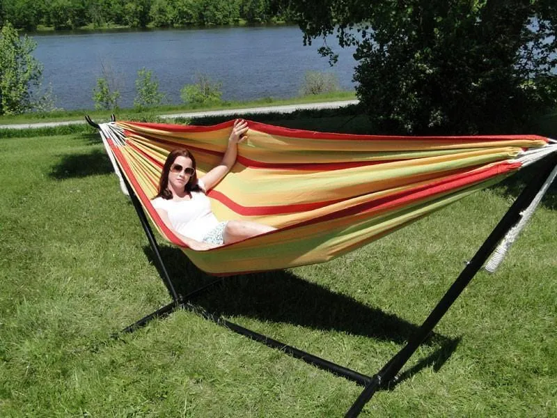 Brazilian Double Hammock with Universal Stand