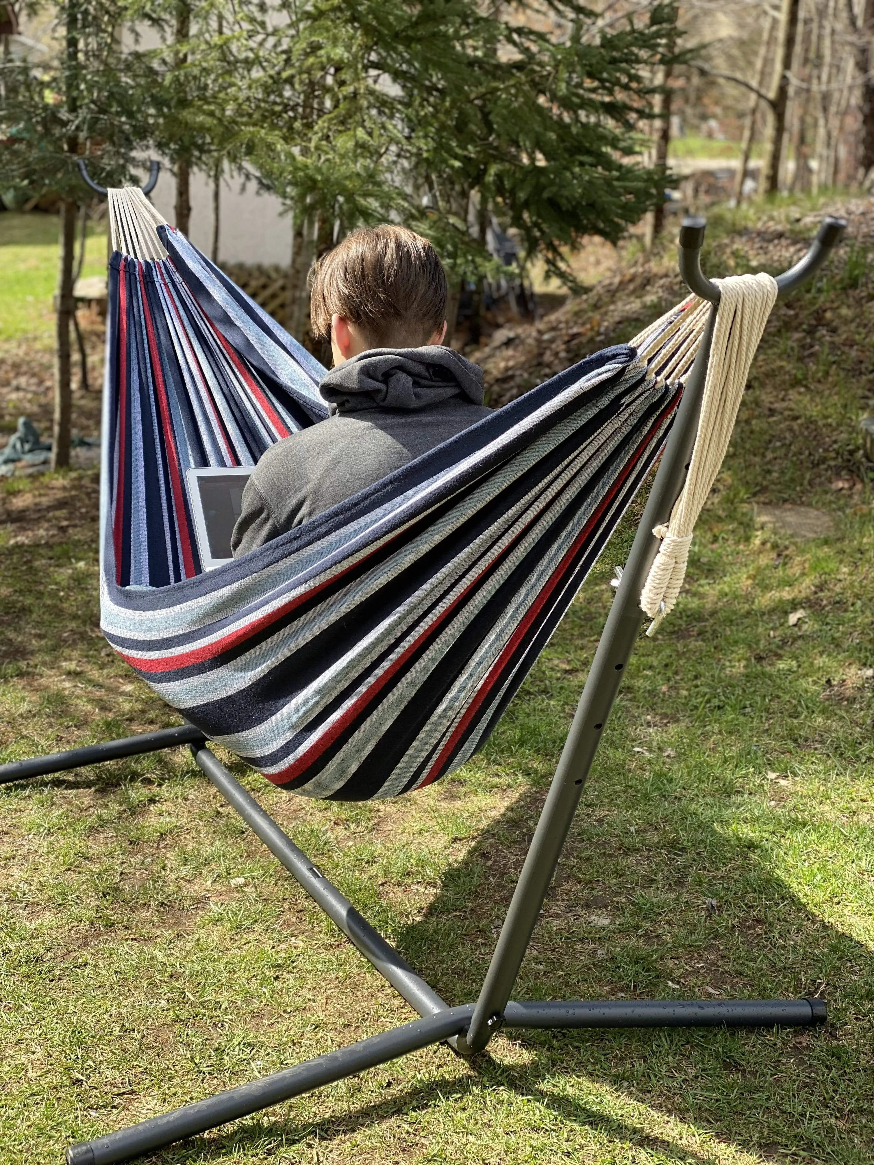 Brazilian Double Hammock with Universal Stand