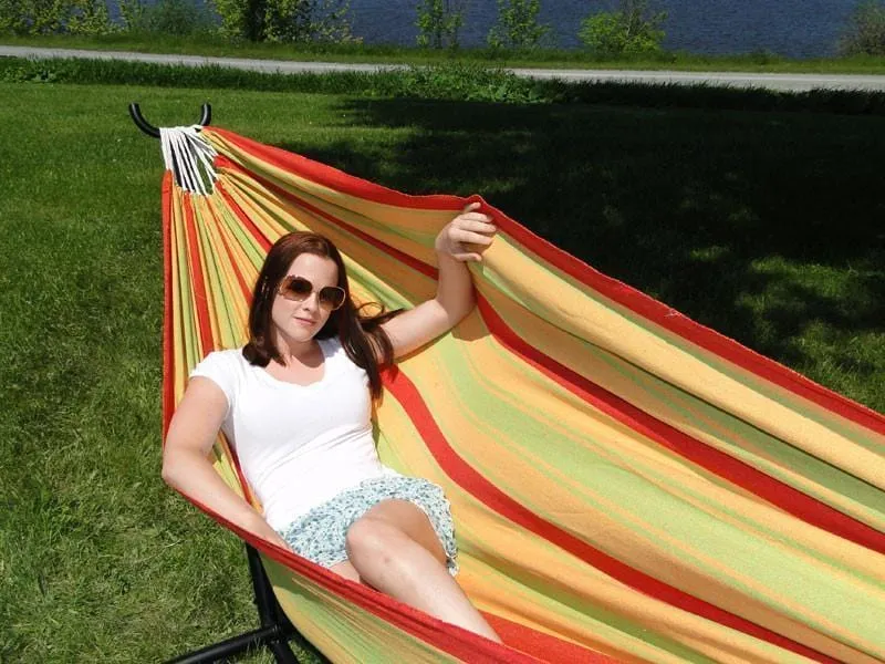 Brazilian Double Hammock with Universal Stand