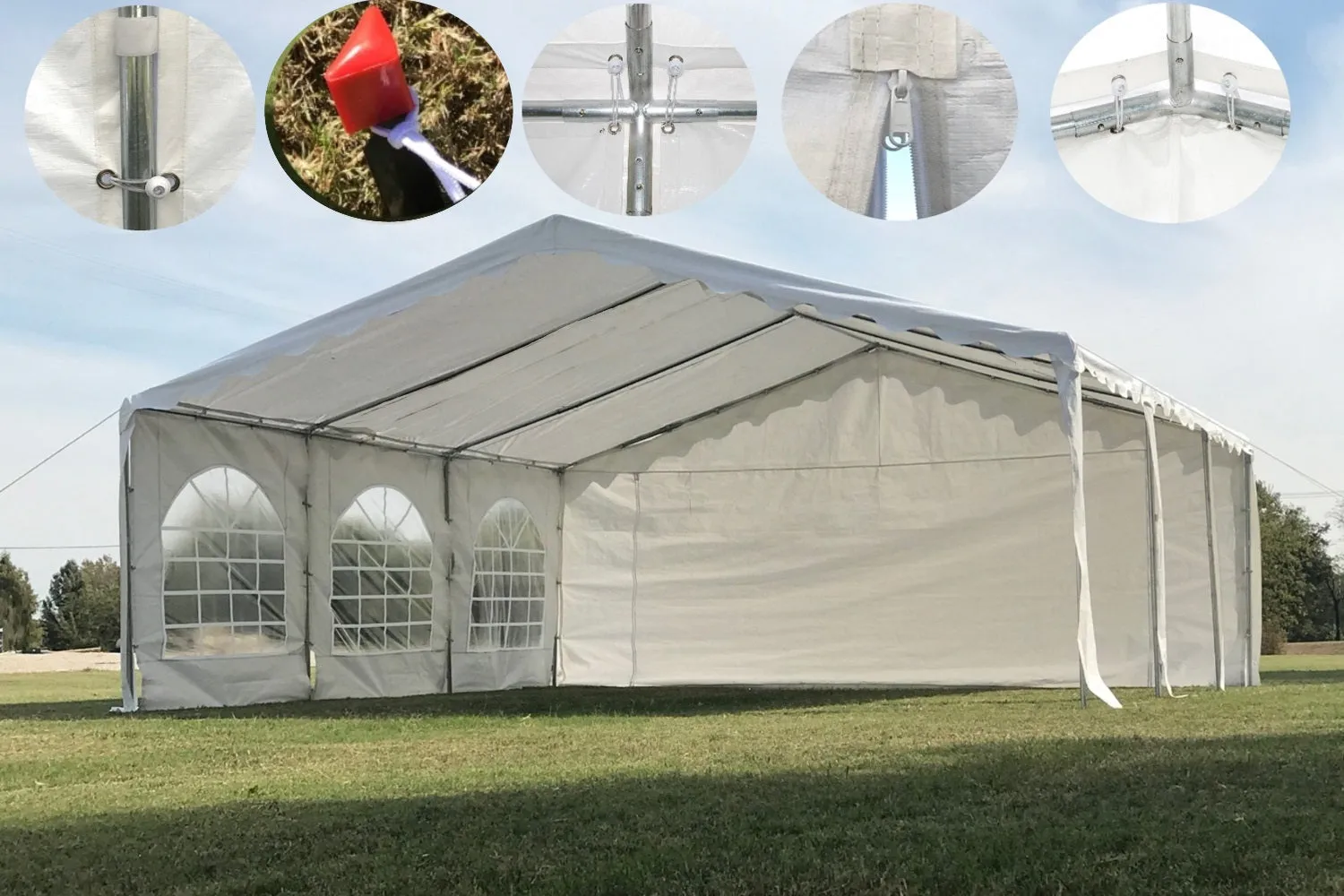 Budget PE Party Tent 20'x16' with Waterproof Top