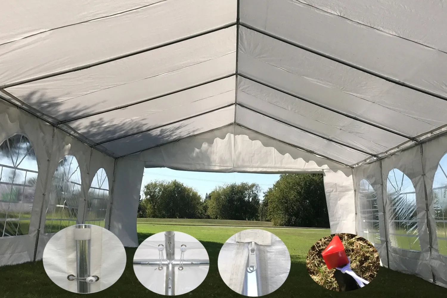 Budget PE Party Tent 26'x16' with Waterproof Top