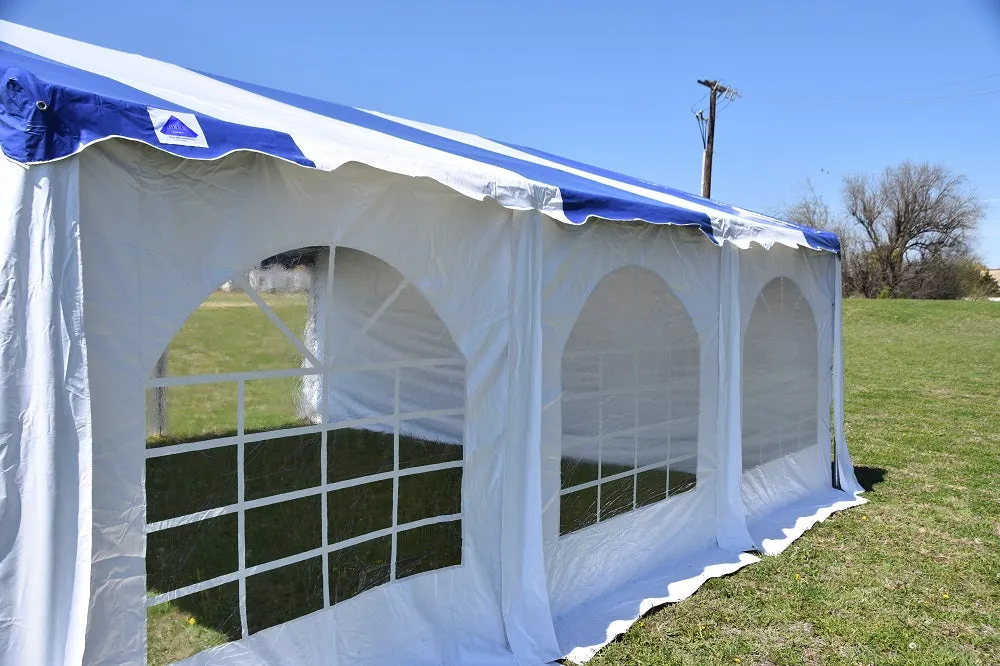 Budget PVC Party Tent 20'x20' - Blue, Green, Red, Sand, Yellow