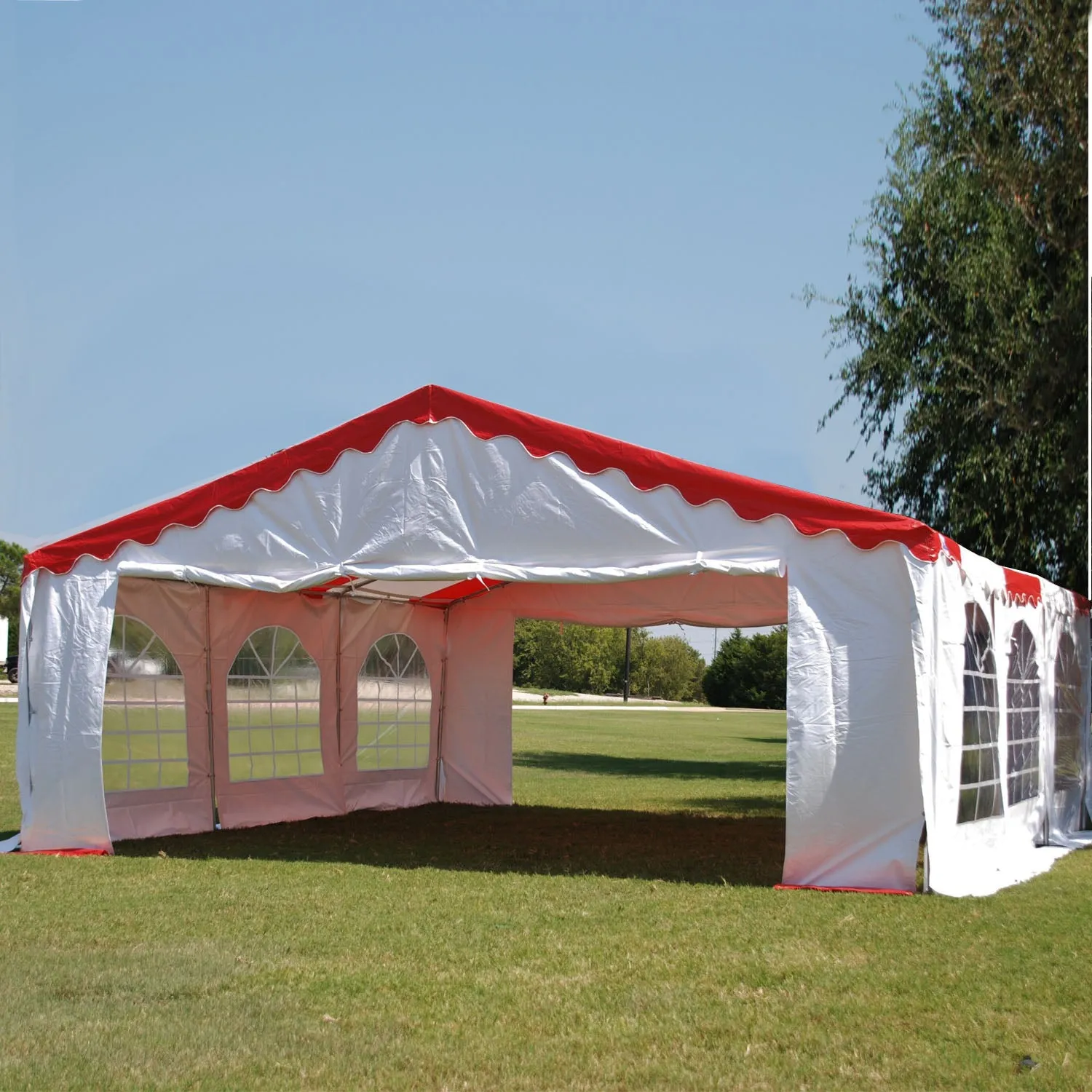 Budget PVC Party Tent 20'x20' - Blue, Green, Red, Sand, Yellow