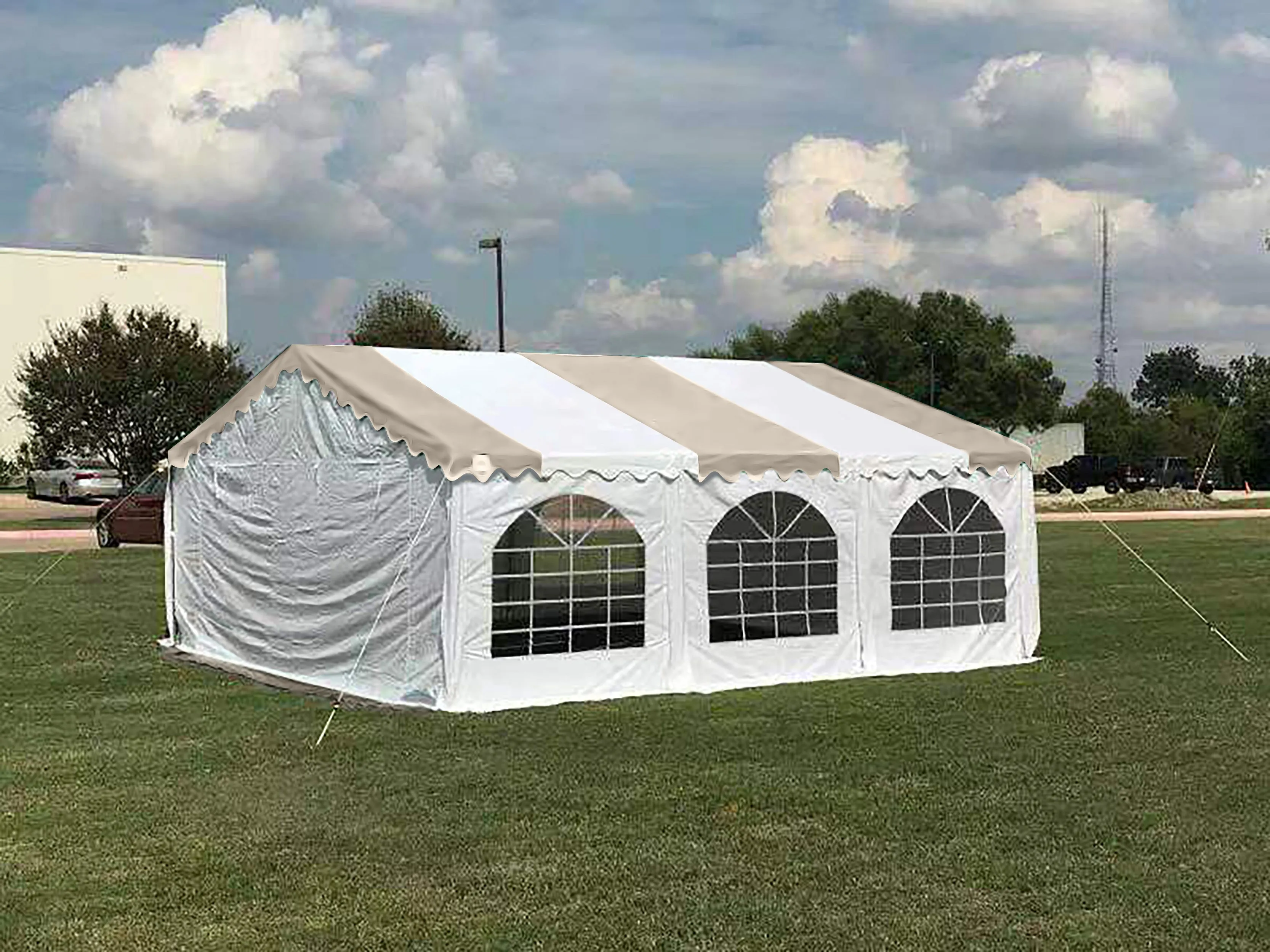 Budget PVC Party Tent 20'x20' - Blue, Green, Red, Sand, Yellow