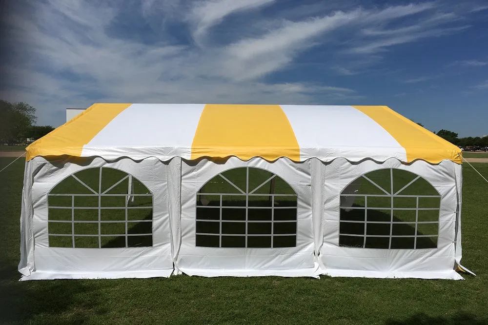 Budget PVC Party Tent 20'x20' - Blue, Green, Red, Sand, Yellow