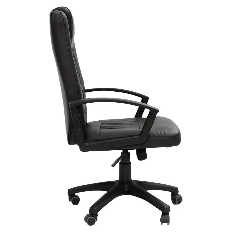 Comfortable And Durable Pu Leather Tilt And Swivel Office Chair 520L Black