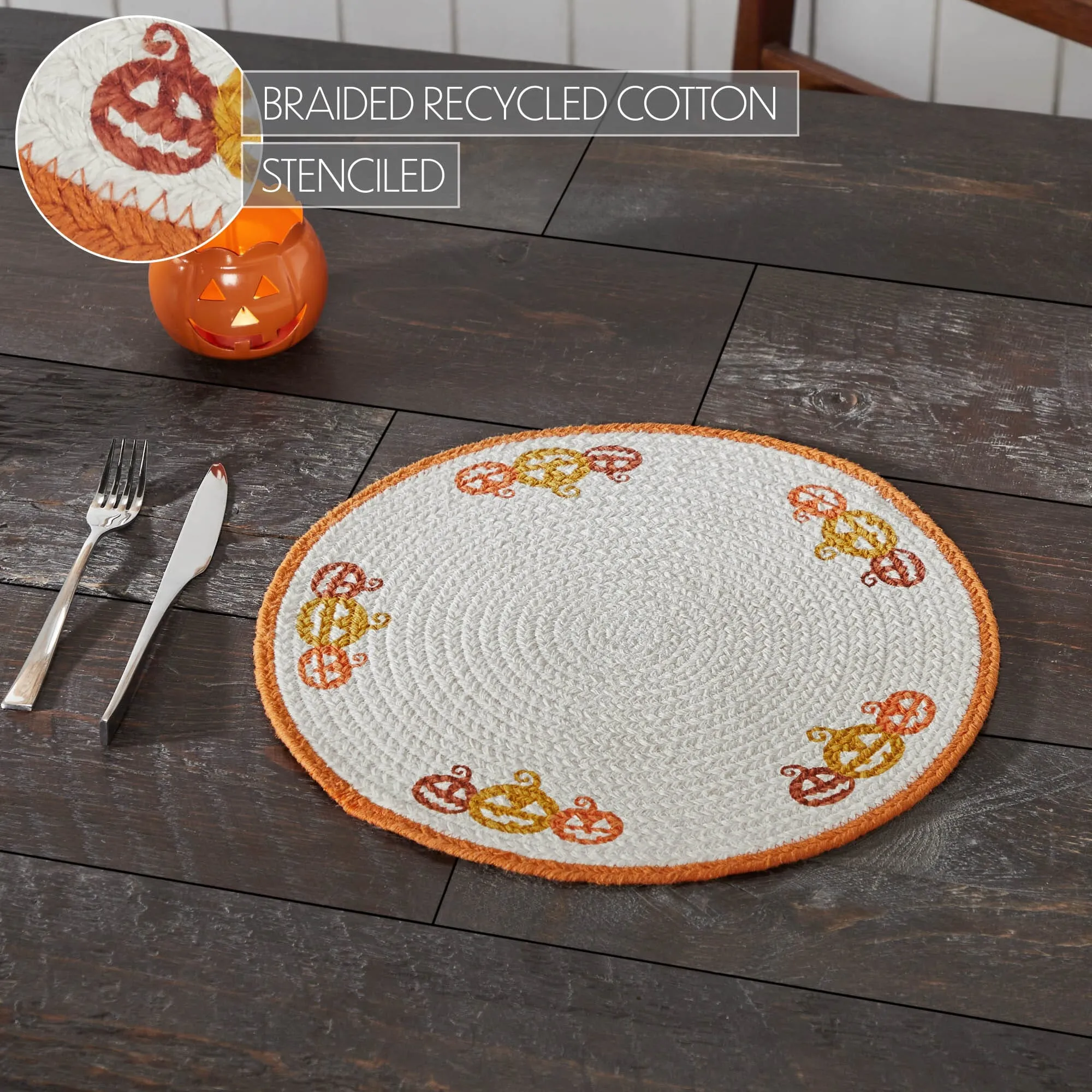 Country Halloween Braided Placemat 14"