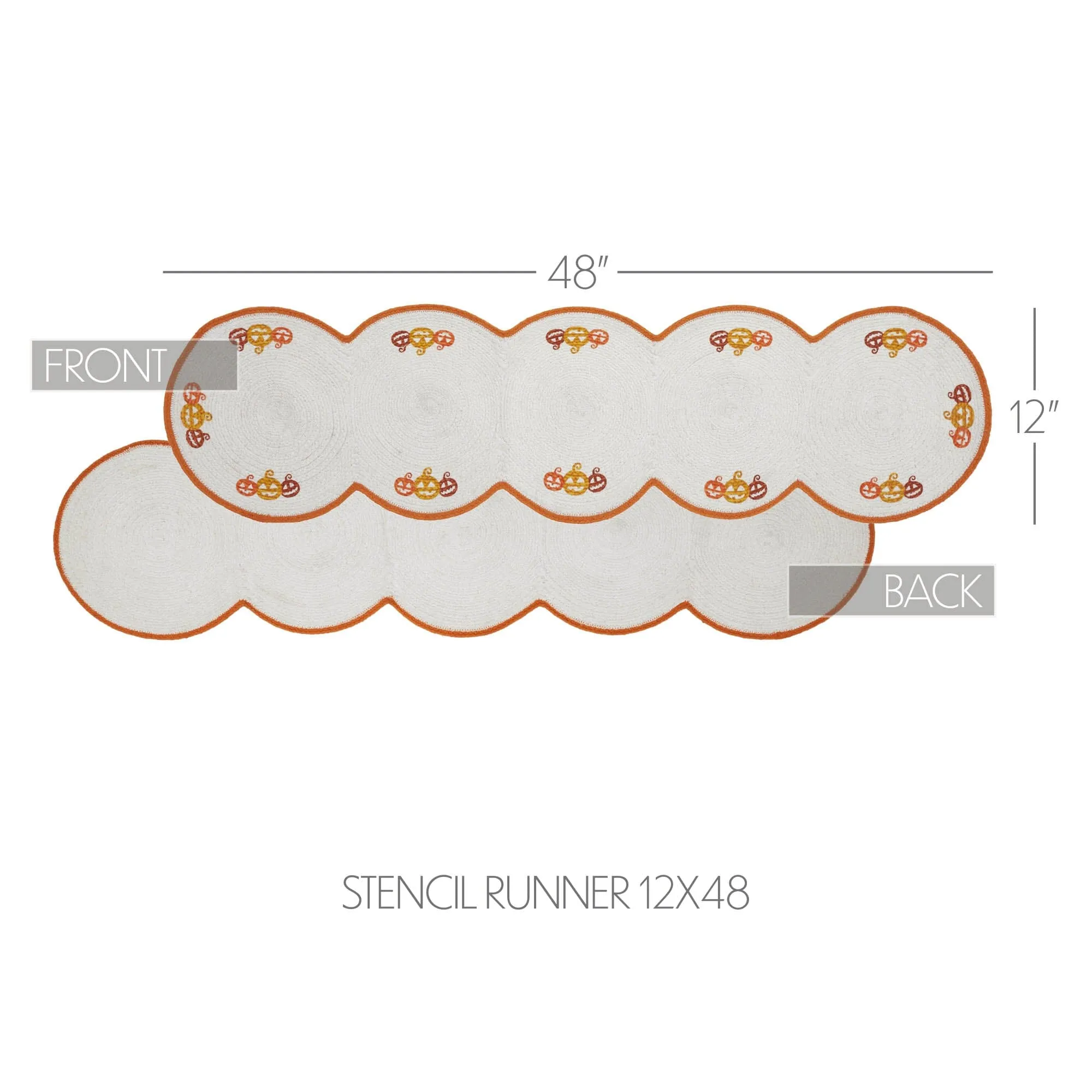 Country Halloween Braided Runner 12x48"