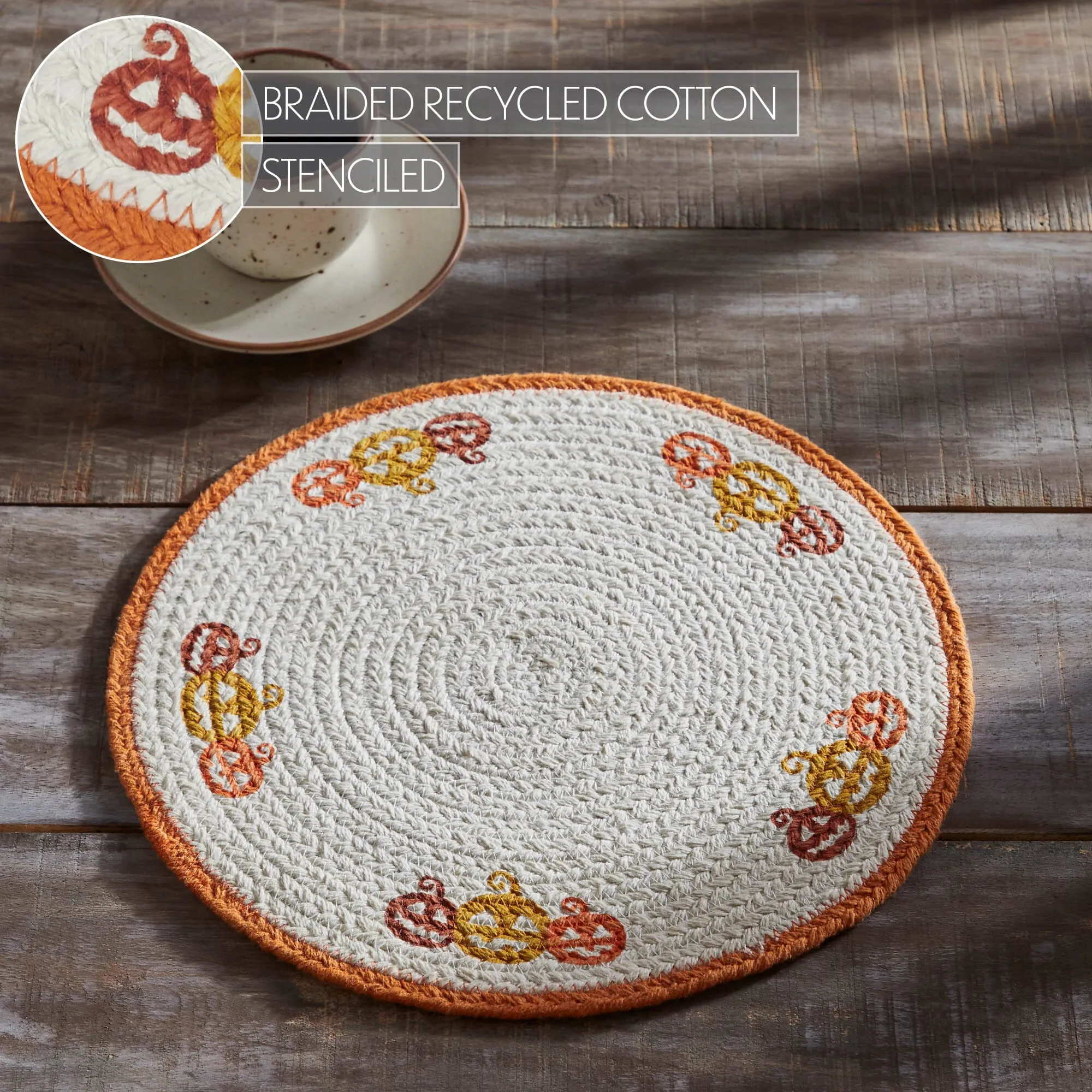 Country Halloween Braided Trivet 12"