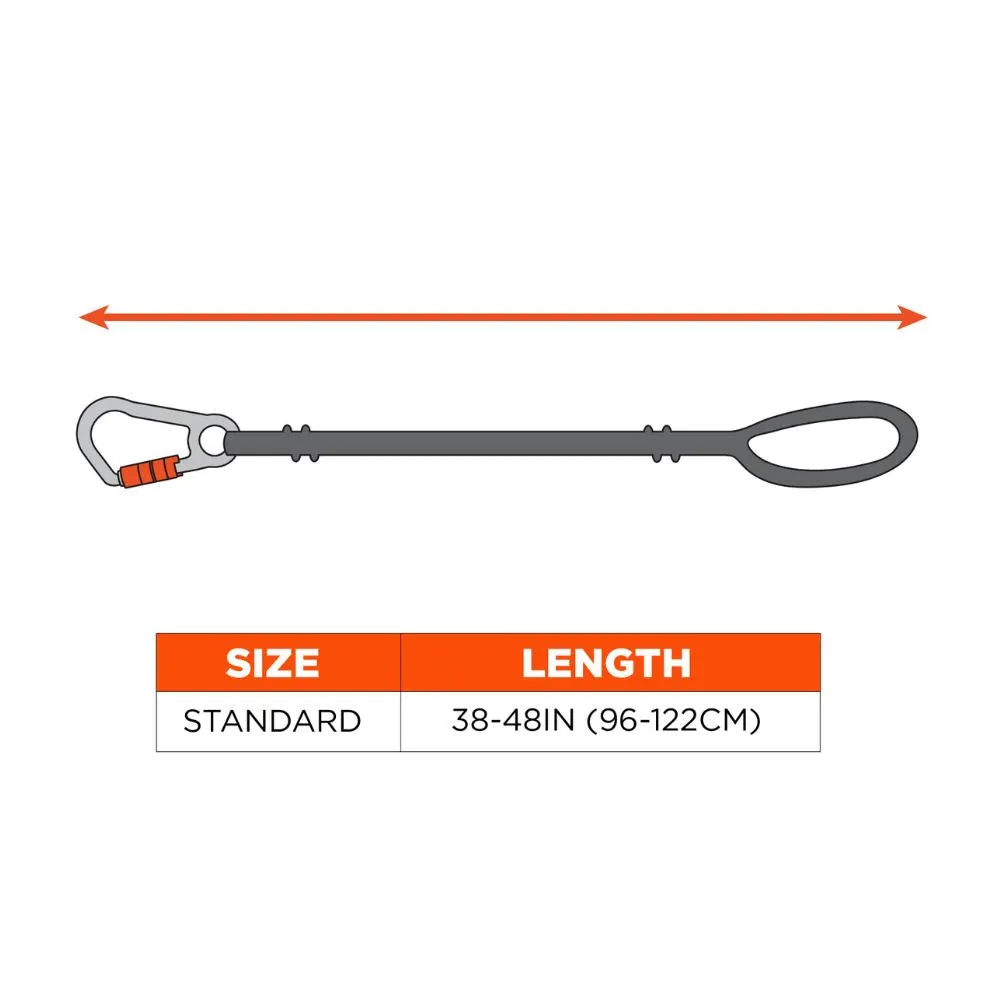 Ergodyne 19804 #3104F(x) Standard Orange and Gray Tool Lanyard - Carabiner Choke Loop - 10lbs