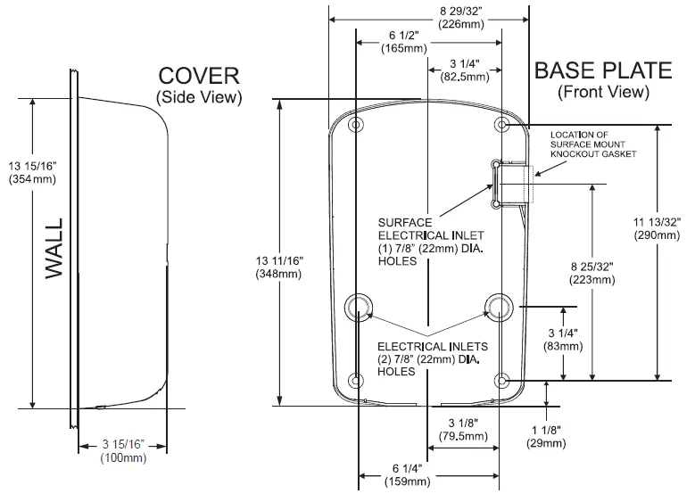 Excel Dryer ThinAir® TA-SB-SI (Special Image) Hand Dryer - CUSTOM GRAPHICS on Brushed Stainless Steel Surface Mounted ADA-Compliant High Speed Automatic