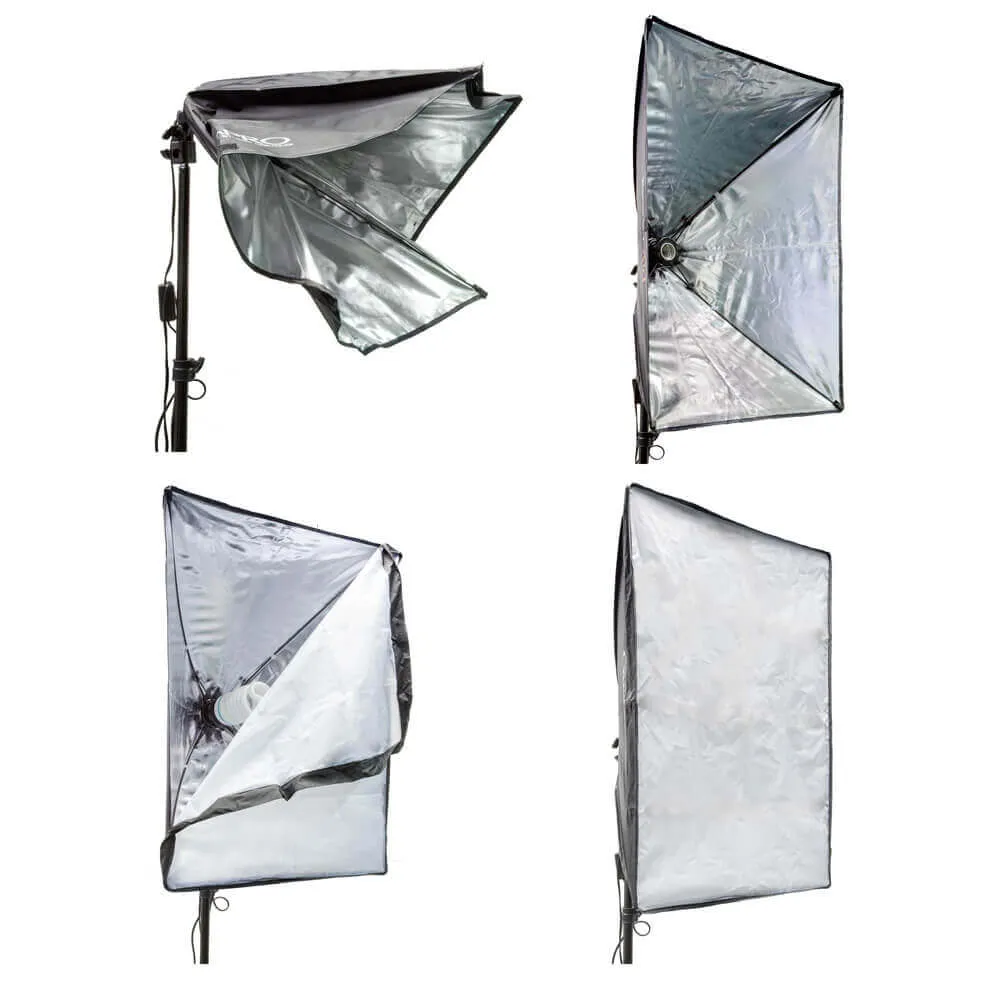 EzyLite Fluorescent Softbox Lighting Kit & E27 105W Screw Bulb