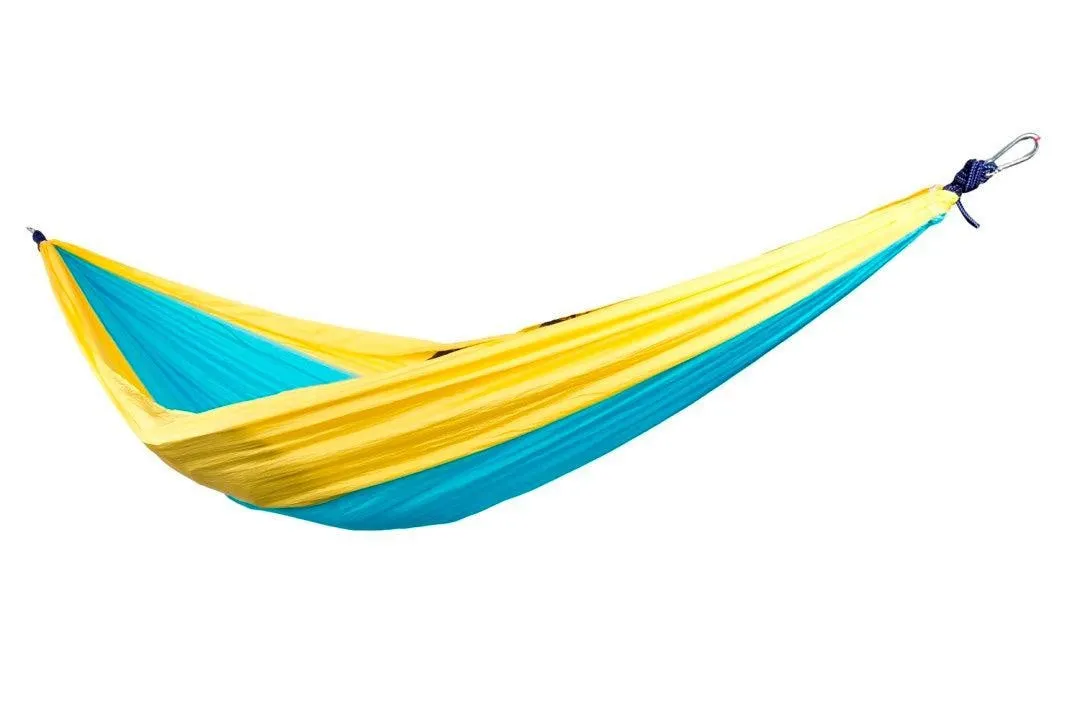 FabSeasons Yellowblue Nylon Hammock for outdoor purpose