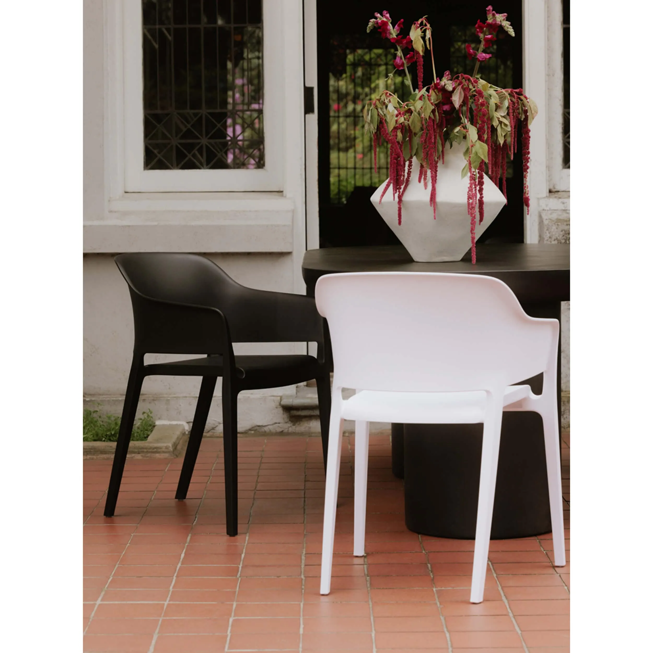 Faro Outdoor Dining Chair, White, Set of 2