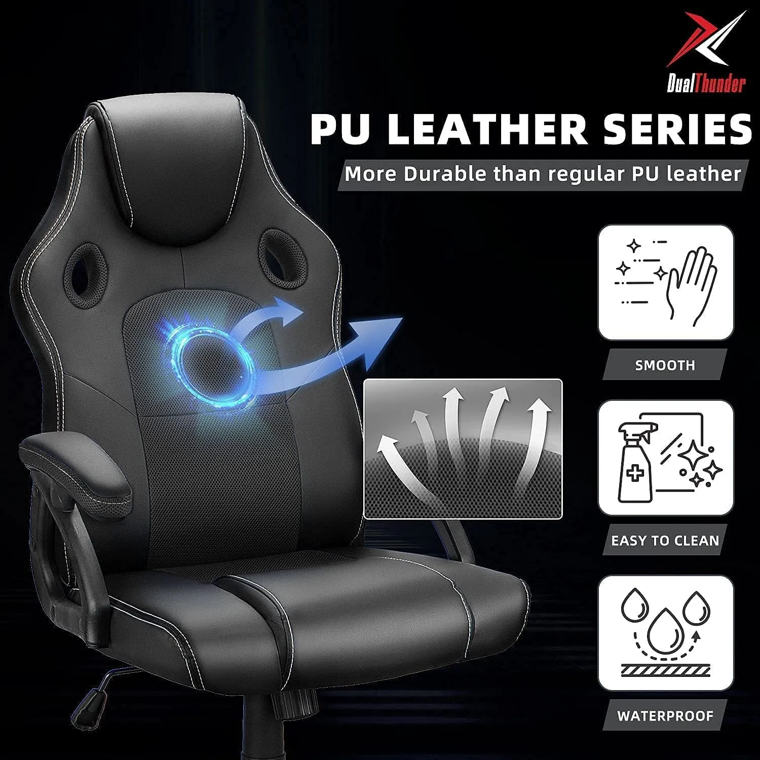 Gaming Chairs, Home Desk Chairs Clearance, Comfortable Cheap Gaming Computer Video Game Chairs for Teens Gamer, Swivel Rolling Chairs, Black