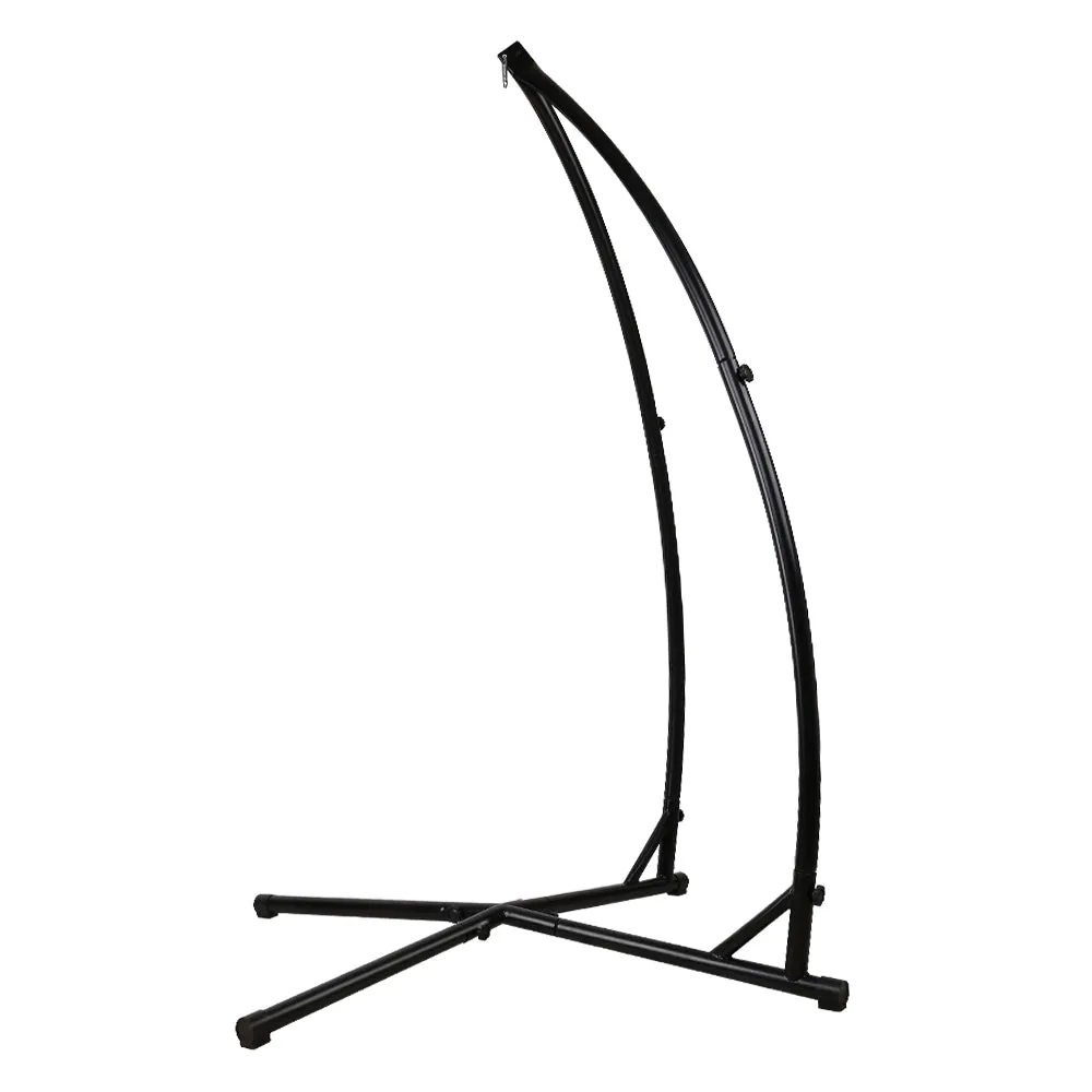 Hammock Chair Steel Stand Outdoor Furniture Heavy Duty - Black