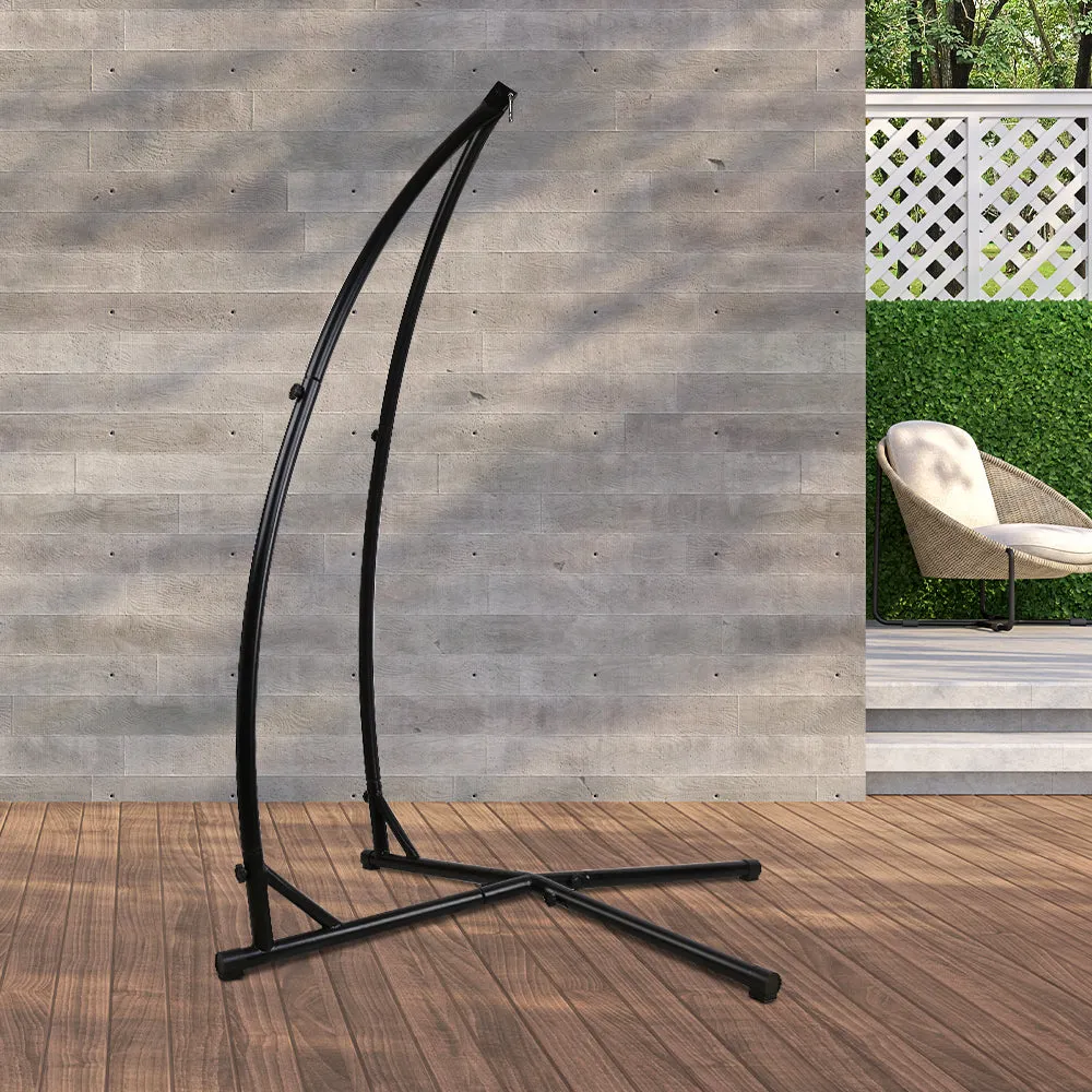 Hammock Chair Steel Stand Outdoor Furniture Heavy Duty - Black