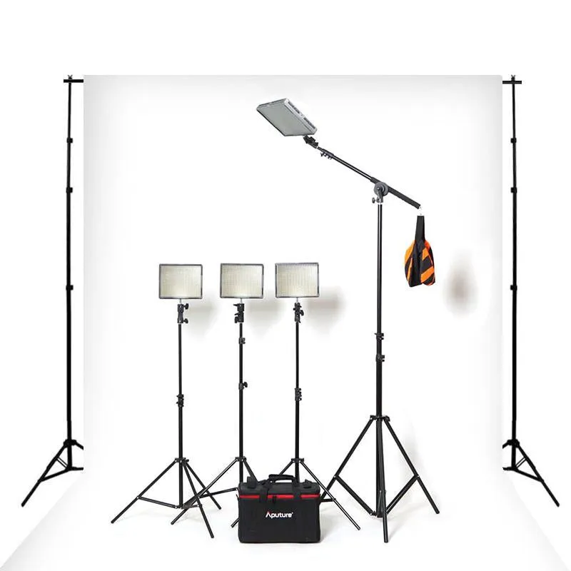 Hypop Professional LED Photo Video Continuous Portable Lighting Boom Kit & Backdrop Set (Large)