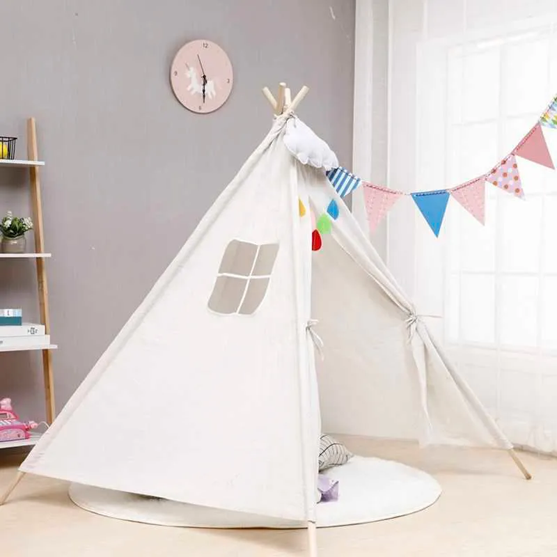 Kids Natural Cotton Teepee Play Tent