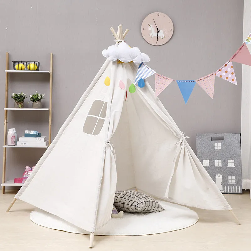 Kids Natural Cotton Teepee Play Tent