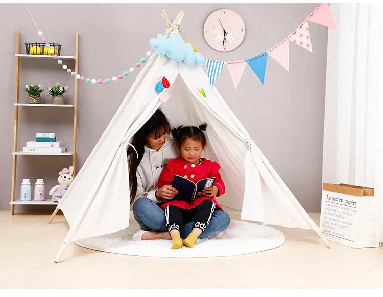 Kids Natural Cotton Teepee Play Tent