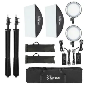 KSHX PRO™ 2 Softbox Photo Studio Continuous Photography Lighting Kit Stand w/ Portable Carry Bag