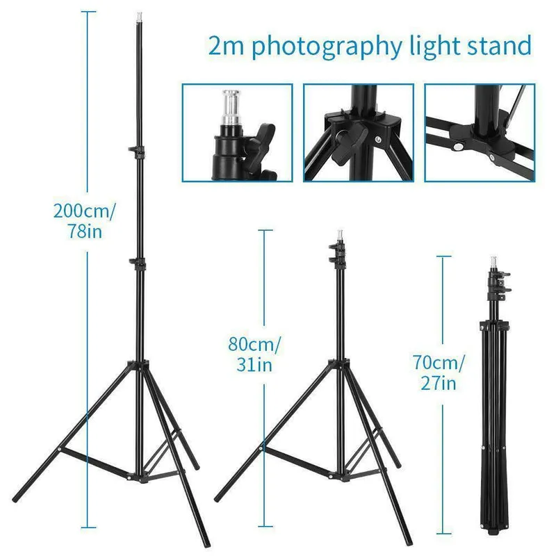 KSHX PRO™ 2 Softbox Photo Studio Continuous Photography Lighting Kit Stand w/ Portable Carry Bag