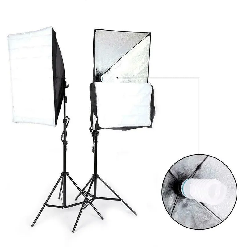 KSHX PRO™ 2 Softbox Photo Studio Continuous Photography Lighting Kit Stand w/ Portable Carry Bag