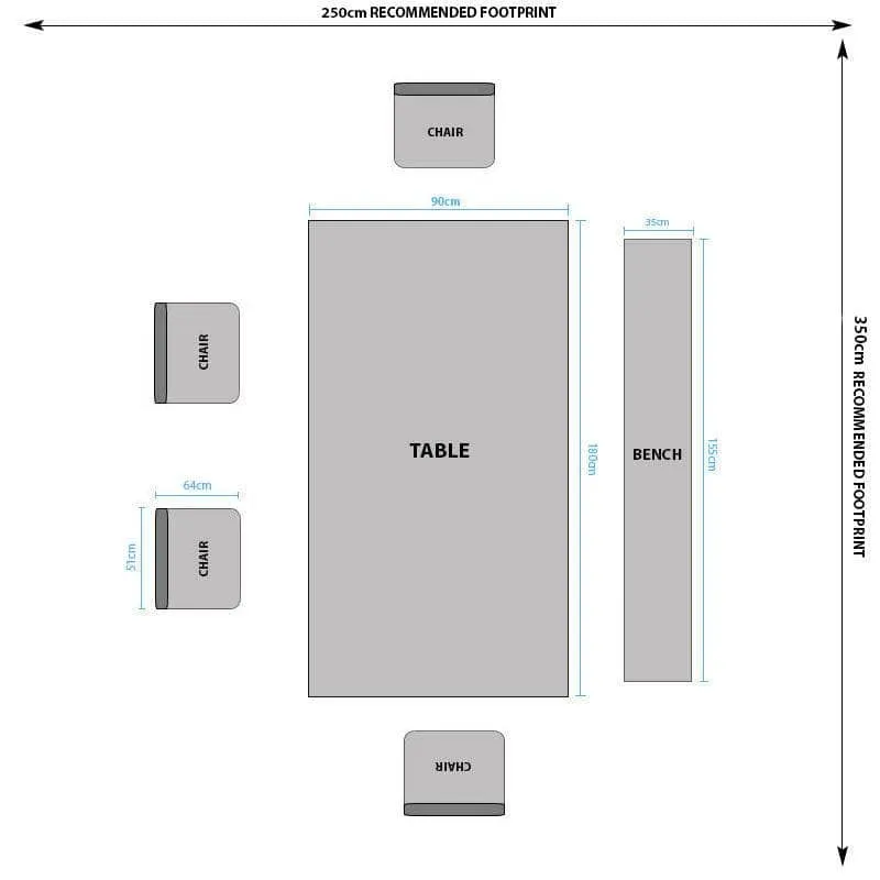 Lincoln Fixed Top Dining Set With Bench & 4 Grey Toronto Chairs