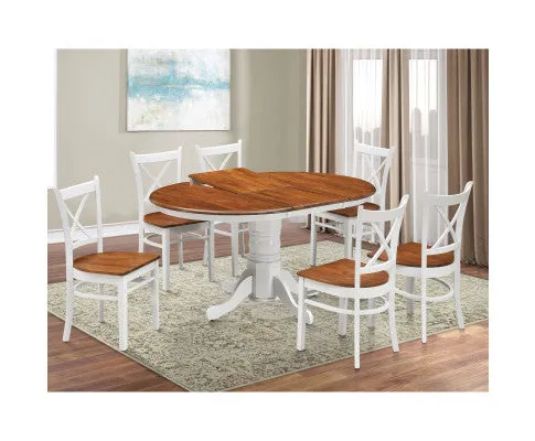 Lupin Dining Chair Set of 6 Crossback Solid Rubber Wood Furniture - White Oak