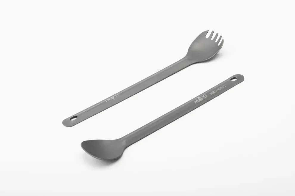 Maxi | Hard Anodized Aluminum 2PC Long Handled Utensil Set